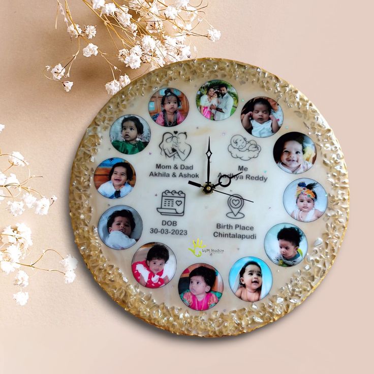 RESIN BABY CLOCK
